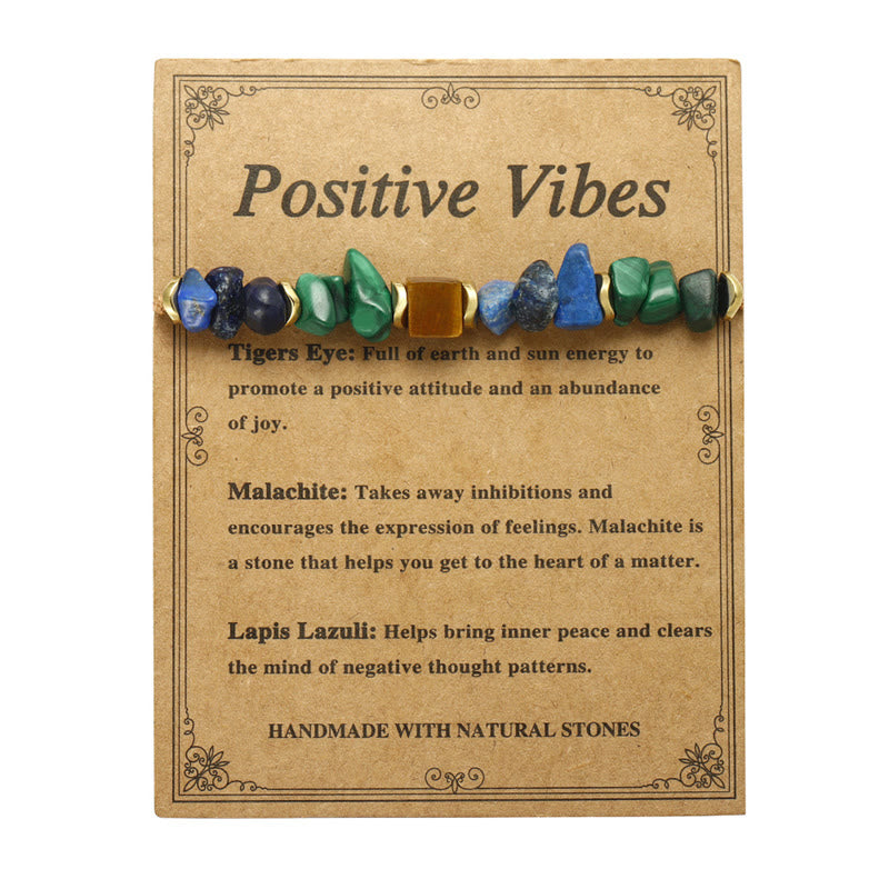 KarmaRipple's KarmaRipple Positive Vibes Malachite Tiger's Eye Lazurite Anti-anxiety Bracelet p5
