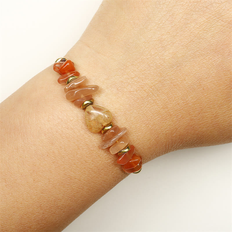 KarmaRipple's Lift Your Soul Citrine Carnelian Sun Stone Happiness Bracelet p5