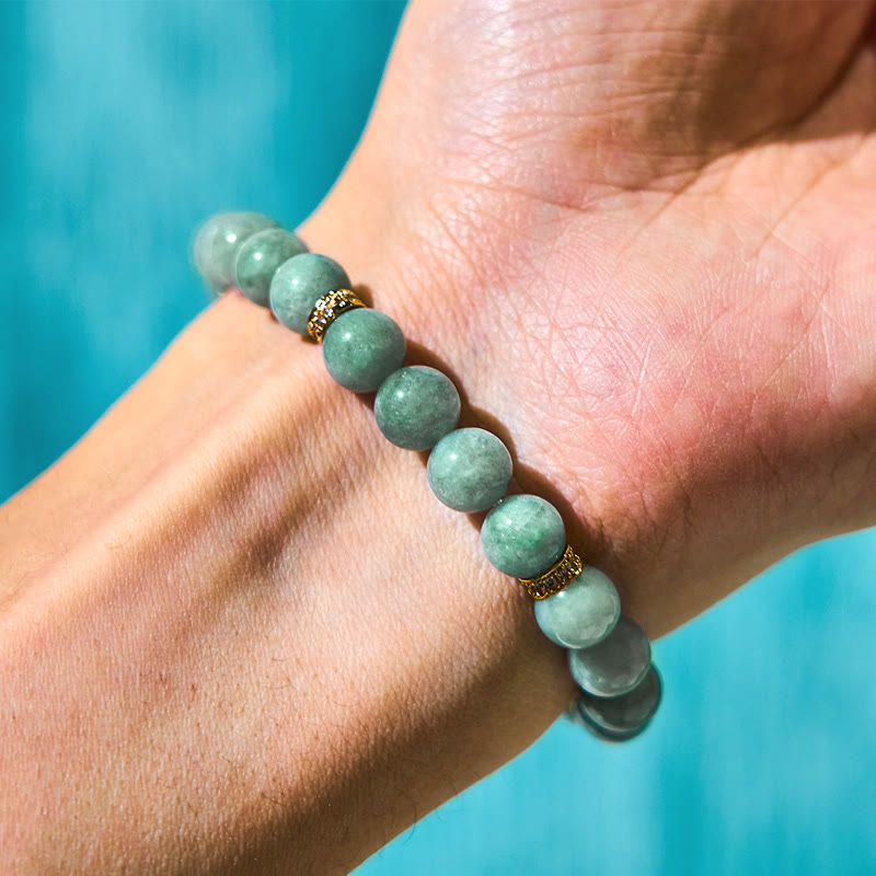 KarmaRipple's Authentic Green Jade Om Mani Padme Hum Cyclone Talisman Fortune Bracelet p5