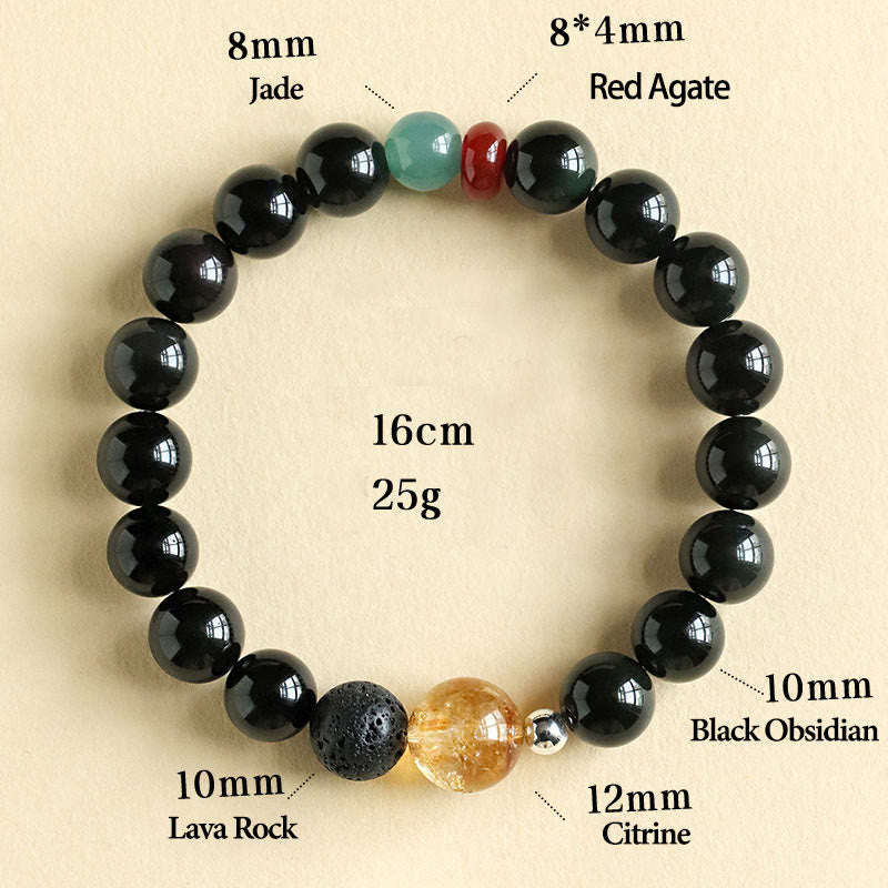 KarmaRipple's Authentic Black Obsidian Beadwork Strength Fulfillment Bracelet p6