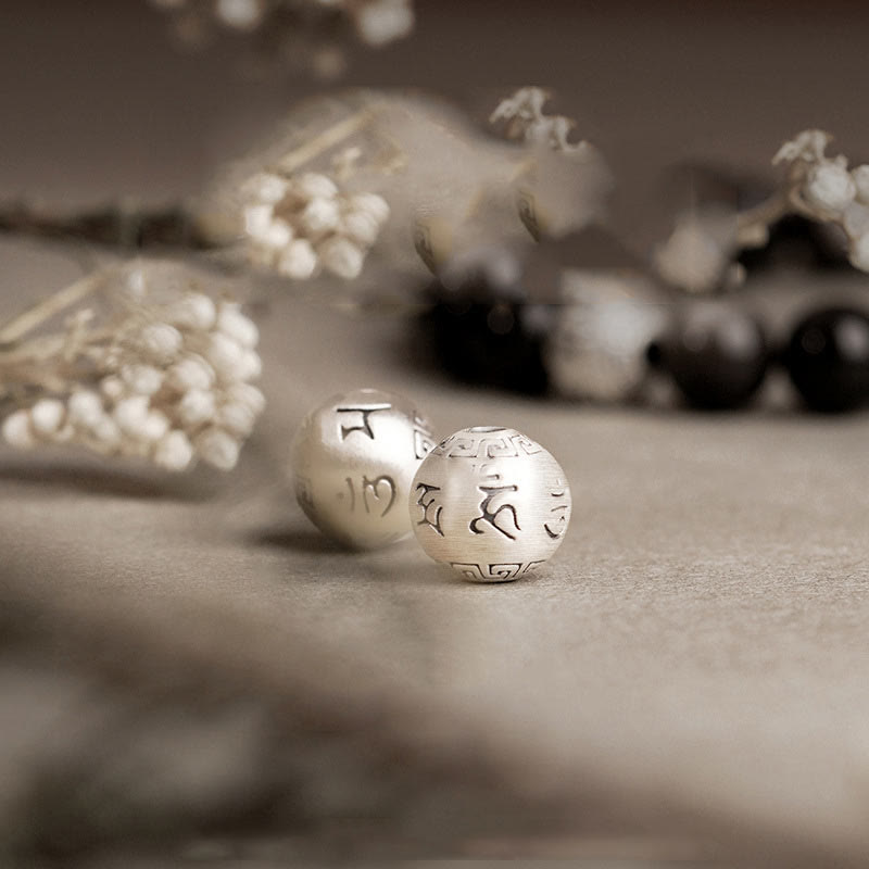 KarmaRipple's Authentic Silver Sheen Obsidian Om Mani Padme Hum Protection Bracelet p10