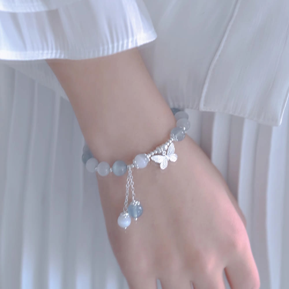 KarmaRipple's Cat's Eye Aquamarine Butterfly Talisman Support Bracelet p11