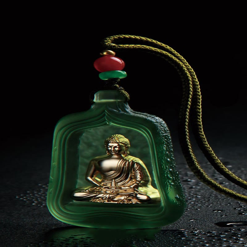 KarmaRipple's Tibetan Medicine Buddha Liuli Gemstone Compassion Serenity Pendant Necklace p3