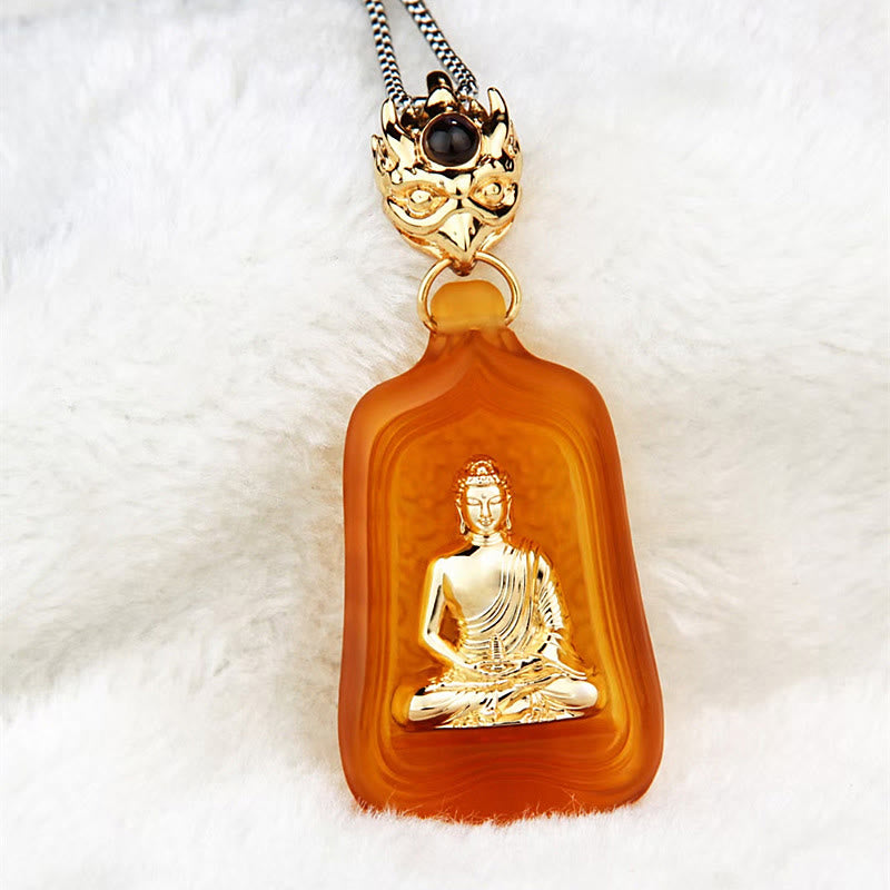 KarmaRipple's Tibetan Medicine Buddha Liuli Gemstone Compassion Serenity Pendant Necklace p5