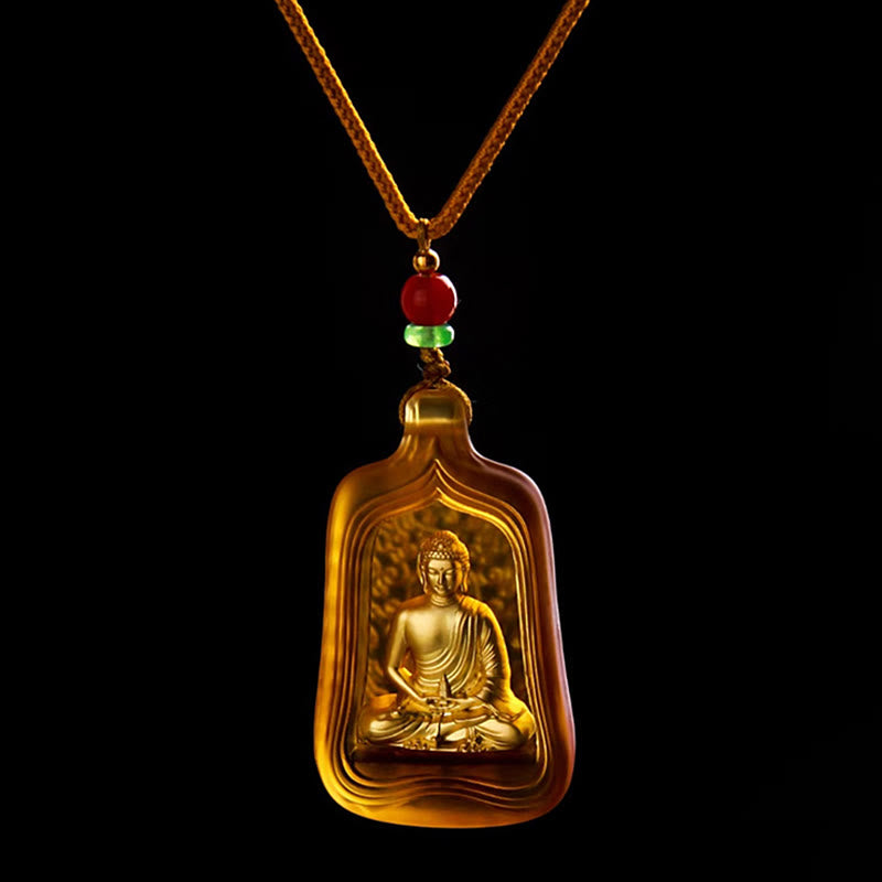 KarmaRipple's Tibetan Medicine Buddha Liuli Gemstone Compassion Serenity Pendant Necklace p18