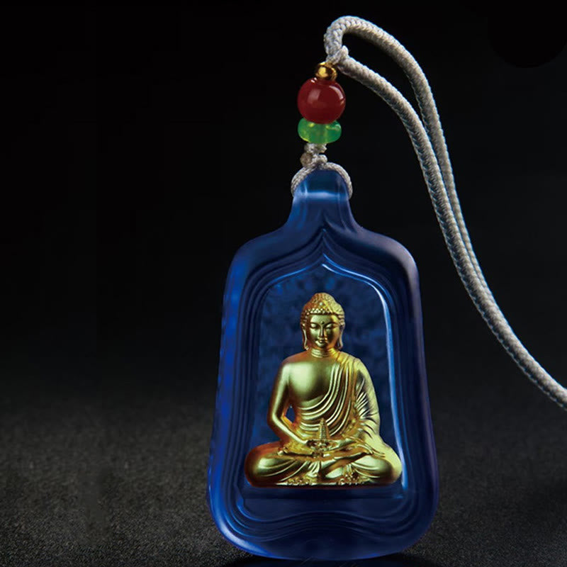 KarmaRipple's Tibetan Medicine Buddha Liuli Gemstone Compassion Serenity Pendant Necklace p7