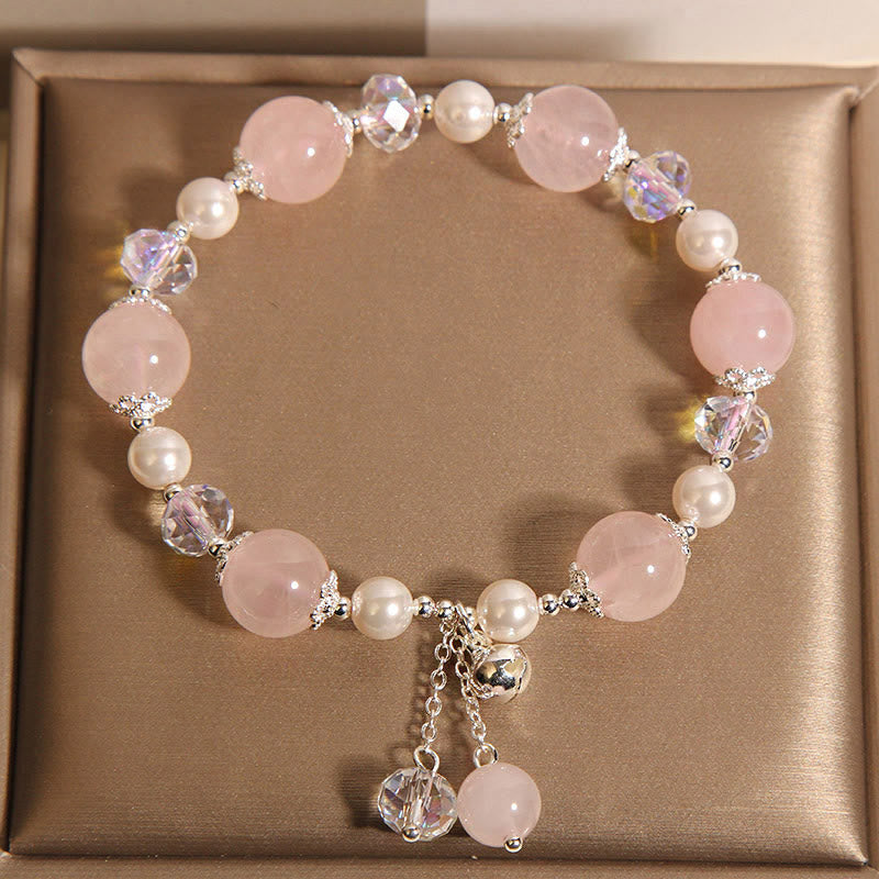 KarmaRipple's Authentic Pink Gemstone Pearl Self-acceptance Bracelet p2