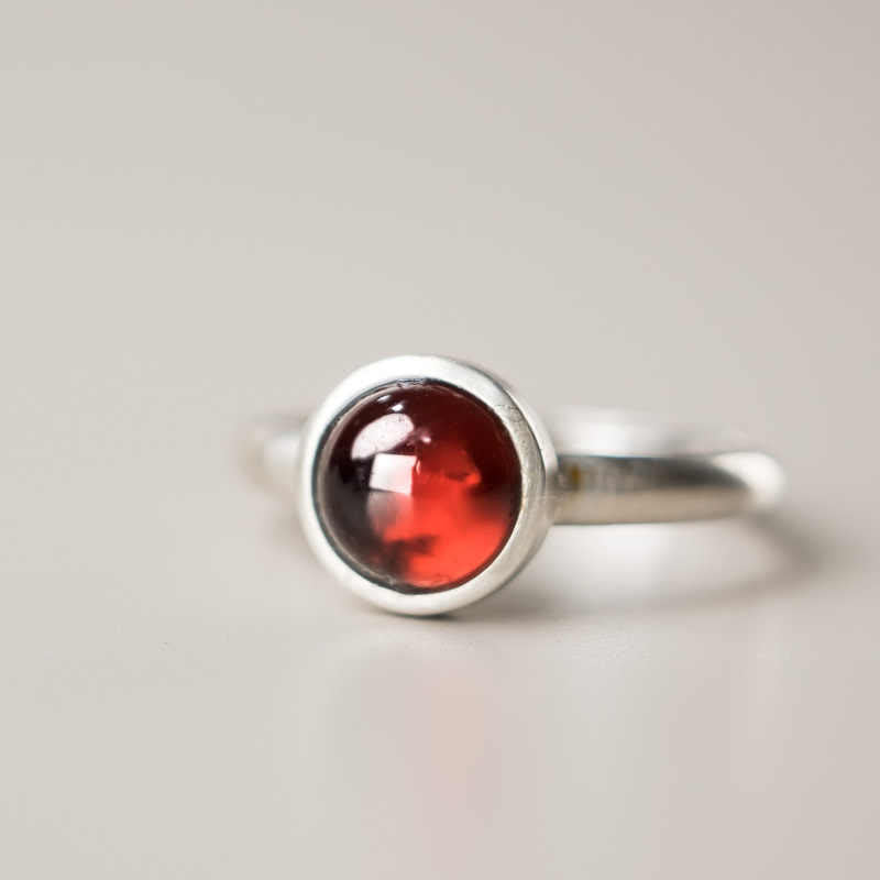 KarmaRipple's Authentic 925 Sterling Silver Garnet Adjustable Protection Ring p2