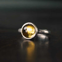 KarmaRipple's Authentic 925 Sterling Silver Citrine Adjustable Protection Ring