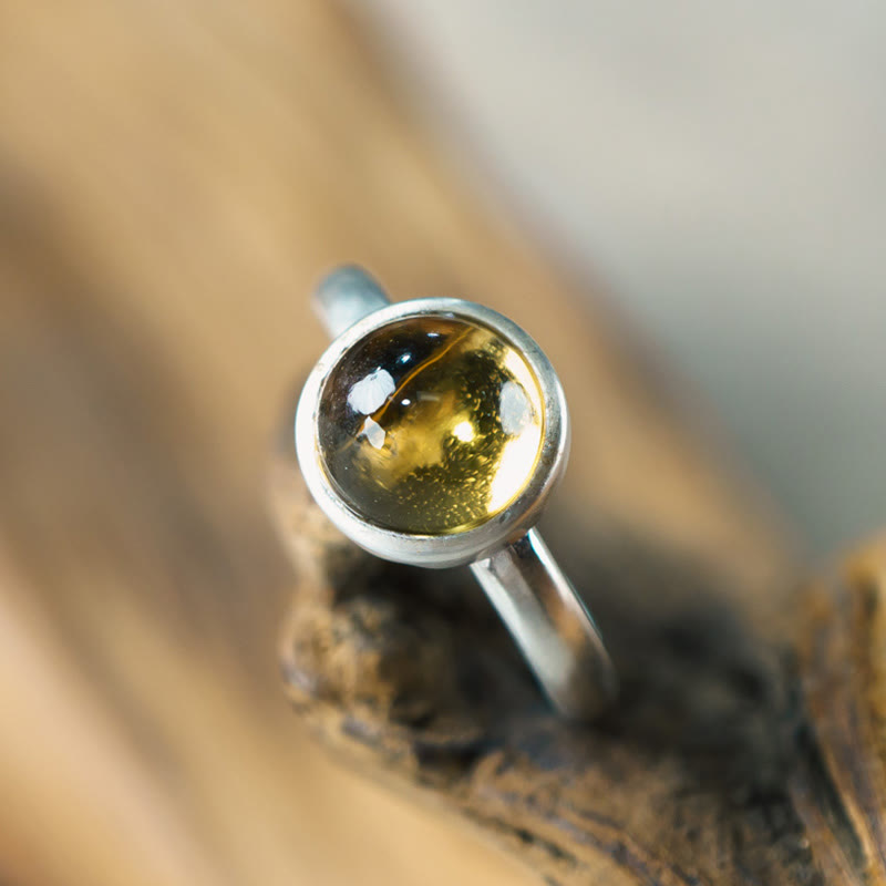 KarmaRipple's Authentic 925 Sterling Silver Citrine Adjustable Protection Ring p4