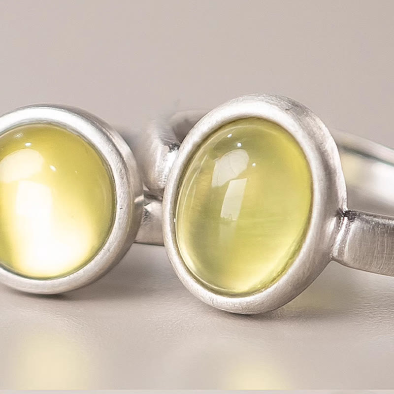 KarmaRipple's Authentic 925 Sterling Silver Prehnite Citrine Adjustable Happiness Ring p11
