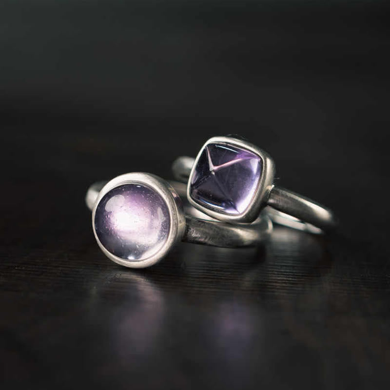 KarmaRipple's Authentic 925 Sterling Silver Amethyst?Adjustable Balance Ring p15