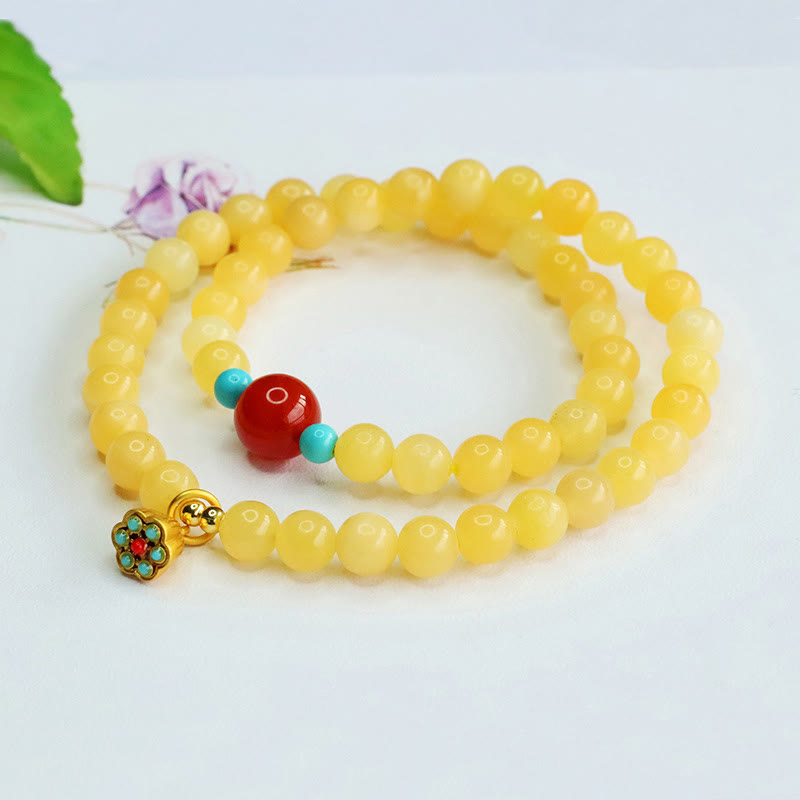 KarmaRipple's Topaz Red Agate Bead Fortune Bracelet p6