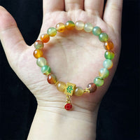 KarmaRipple's Authentic Peacock Agate Coin Courage Bracelet