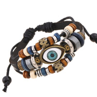 KarmaRipple's Tibetan Evil Eye Leather Adjustable Protection Bracelet