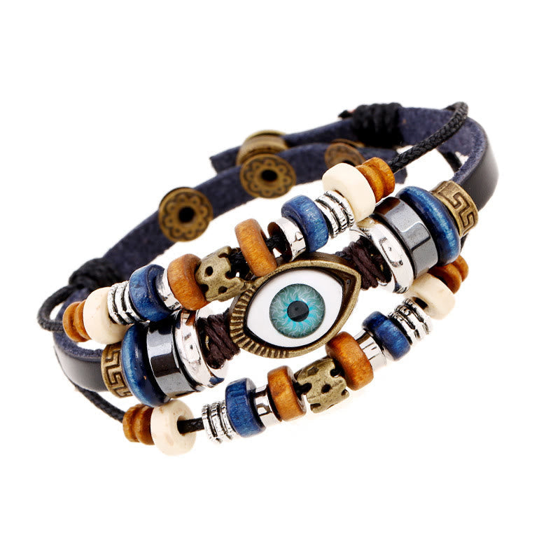 KarmaRipple's Tibetan Evil Eye Leather Adjustable Protection Bracelet p8