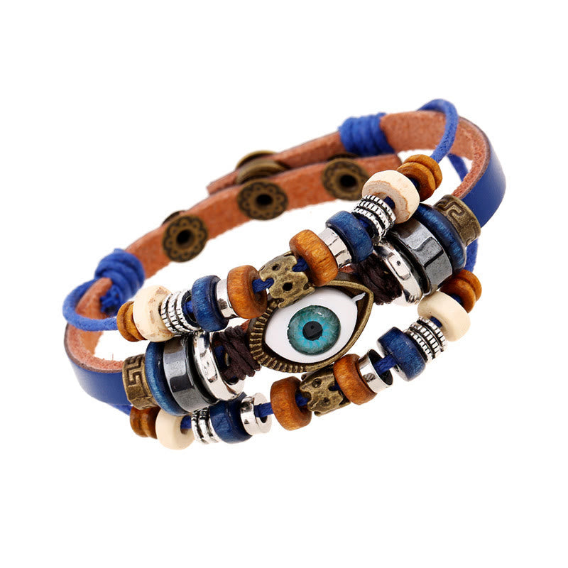 KarmaRipple's Tibetan Evil Eye Leather Adjustable Protection Bracelet p13