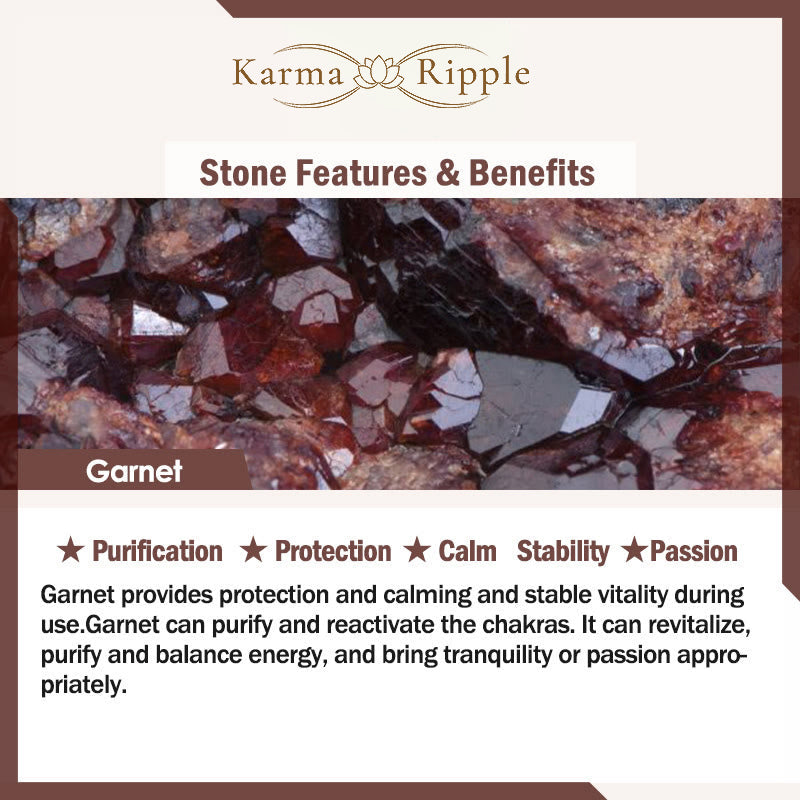 KarmaRipple's Authentic Garnet Strawberry Quartz Gemstone Fox Koi Fish Peace Buckle Fortune Protection Triple Wrap Bracelet p17