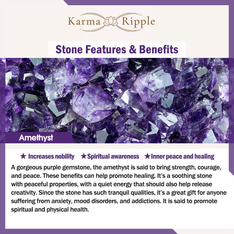 KarmaRipple's Authentic Amethyst Lotus Balancing Spiritual Bracelet p8