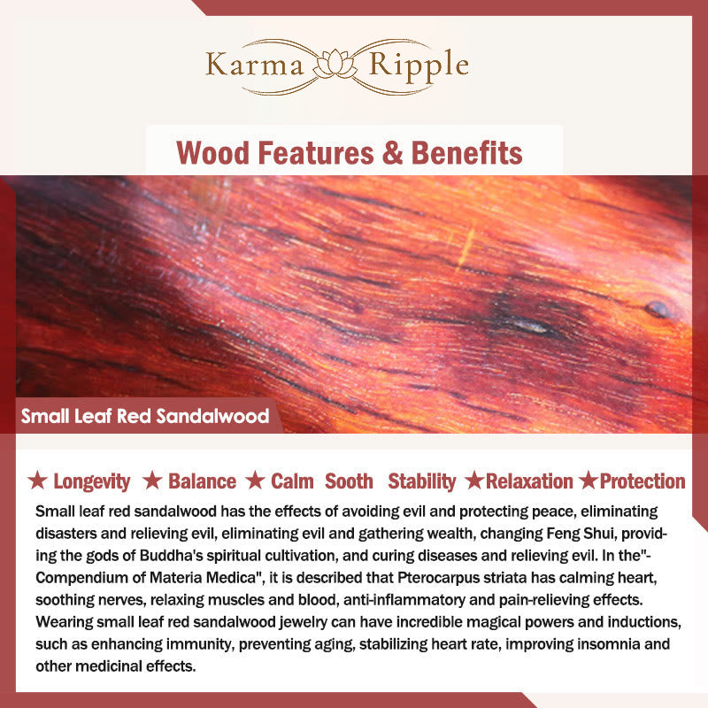 KarmaRipple's Small Leaf Red Sandalwood Ebony Wood One's Fortune Improves Design Patern Protection Pendant Necklace p8