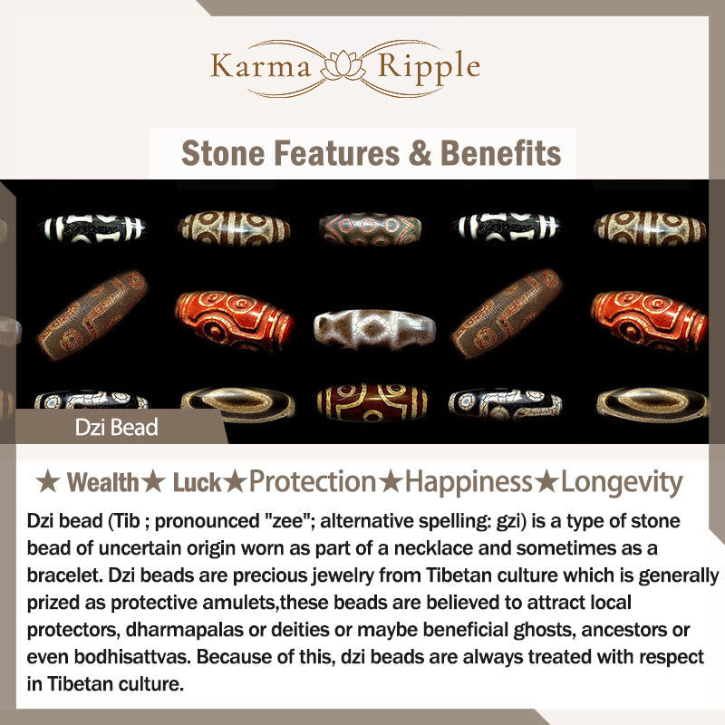 KarmaRipple's Tibetan Nine-Eye Dzi Bead Wealth Leather Buckle Bracelet p7