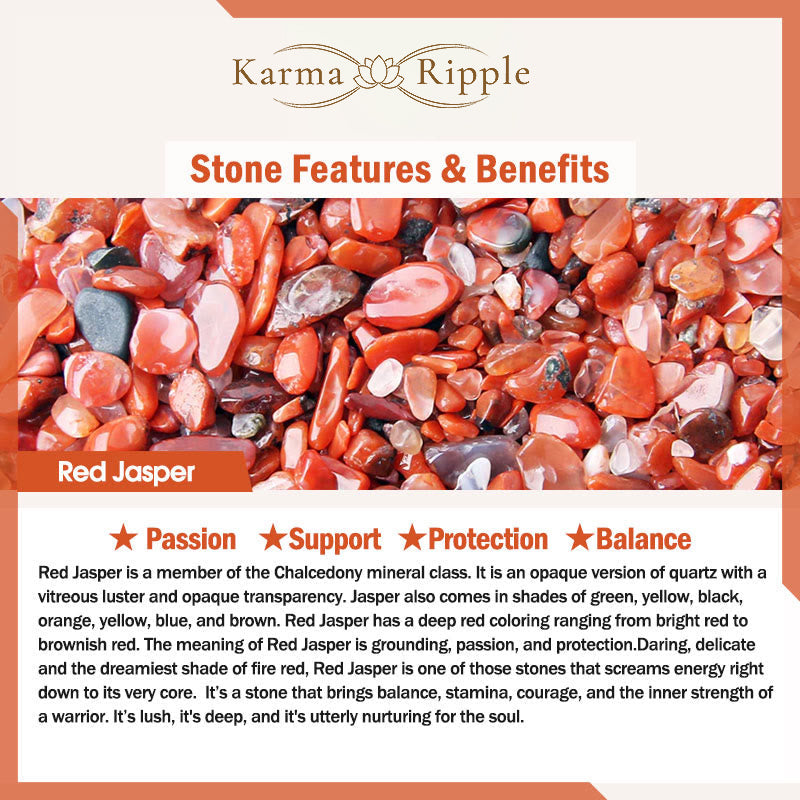 KarmaRipple's Red Jasper Moss Agate Black Obsidian Gemstone Bronze Peace Pair Bracelet p26