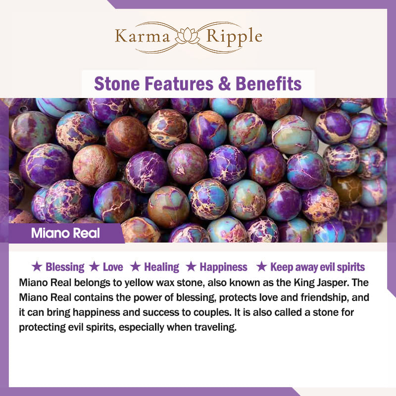 KarmaRipple's Authentic Purple Miano Real Stone Lotus Mala p9