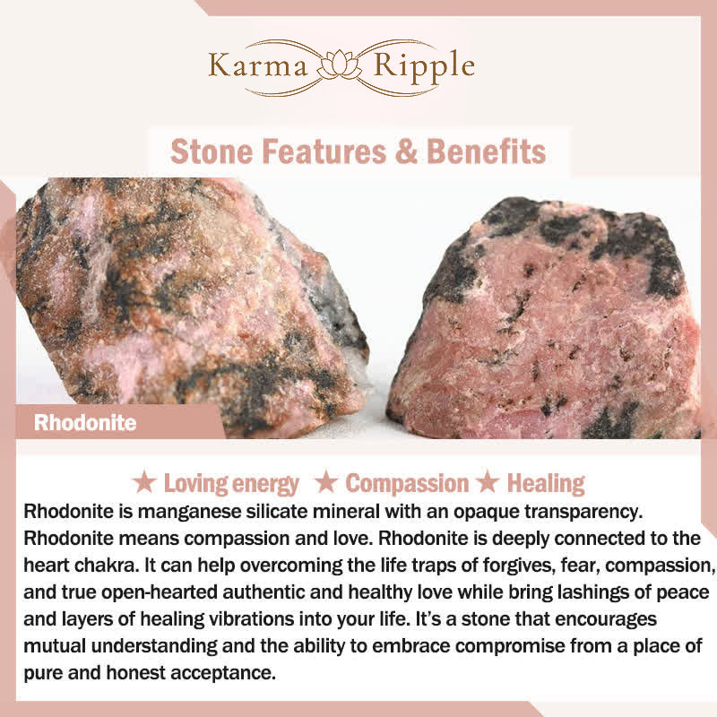 KarmaRipple's Authentic Rhodonite Love Heart Balancing Bracelet p7