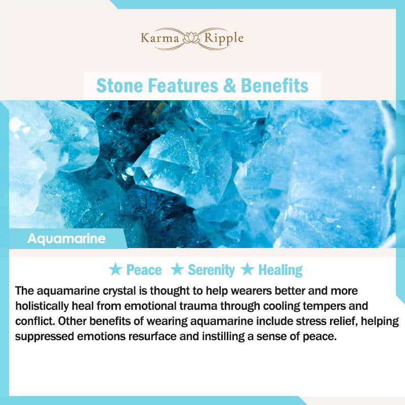 KarmaRipple's Aquamarine Gravel Design Star Balancing Magnetic Buckle Bracelet p9