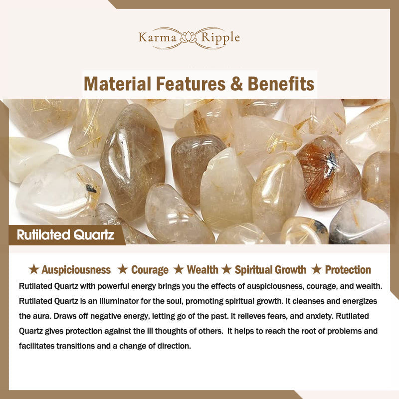 KarmaRipple's Colorful Rutilated Quartz Cat Eye Zircon Auspiciousness Bead Bracelet p11