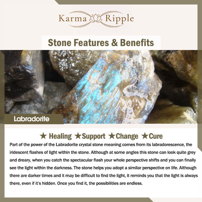 KarmaRipple's Zen Cairn Labradorite Various Crystals Calm Necklace Pendant p28