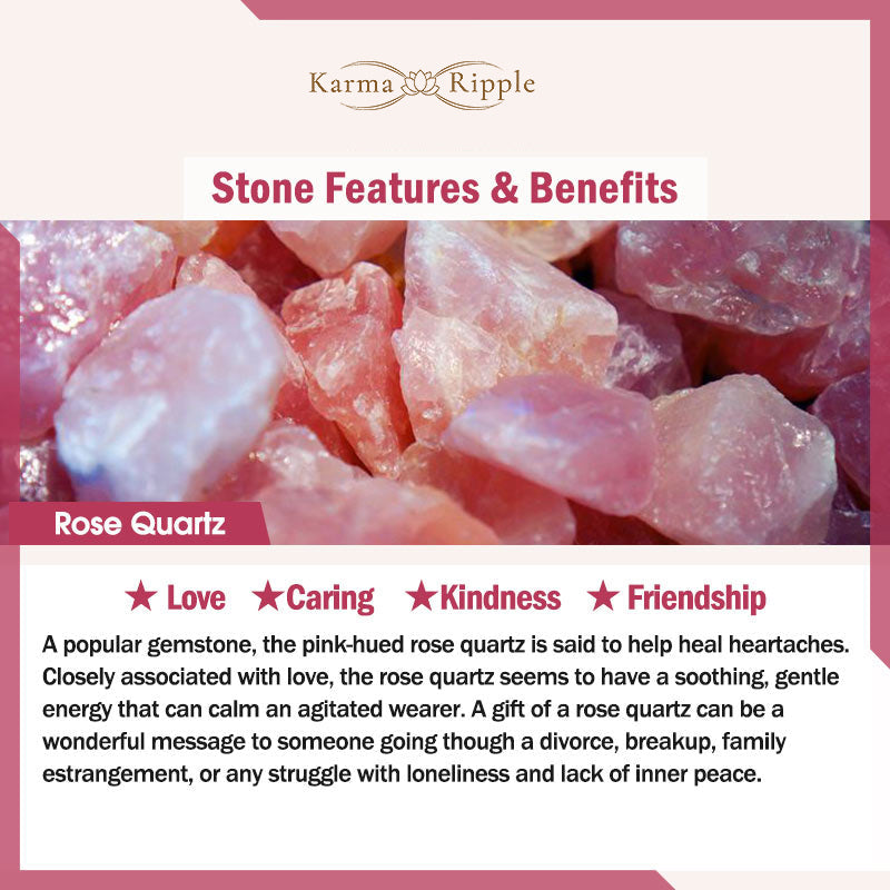 KarmaRipple's Authentic Rose Quartz & Amethyst Mala Bead Lotus Necklace Bracelet p10