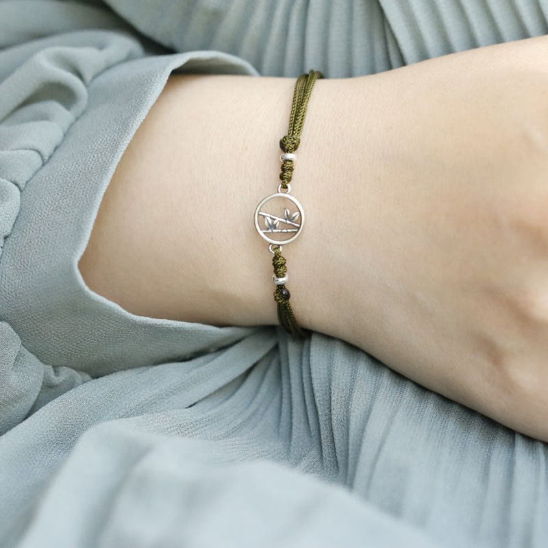 KarmaRipple's 925 Sterling Silver Bamboo Fortune String Bracelet p9
