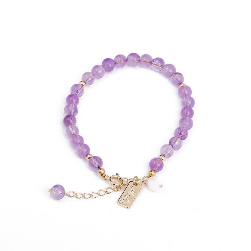 KarmaRipple's Authentic Amethyst Gemstone Relieves Stress Bracelet p7
