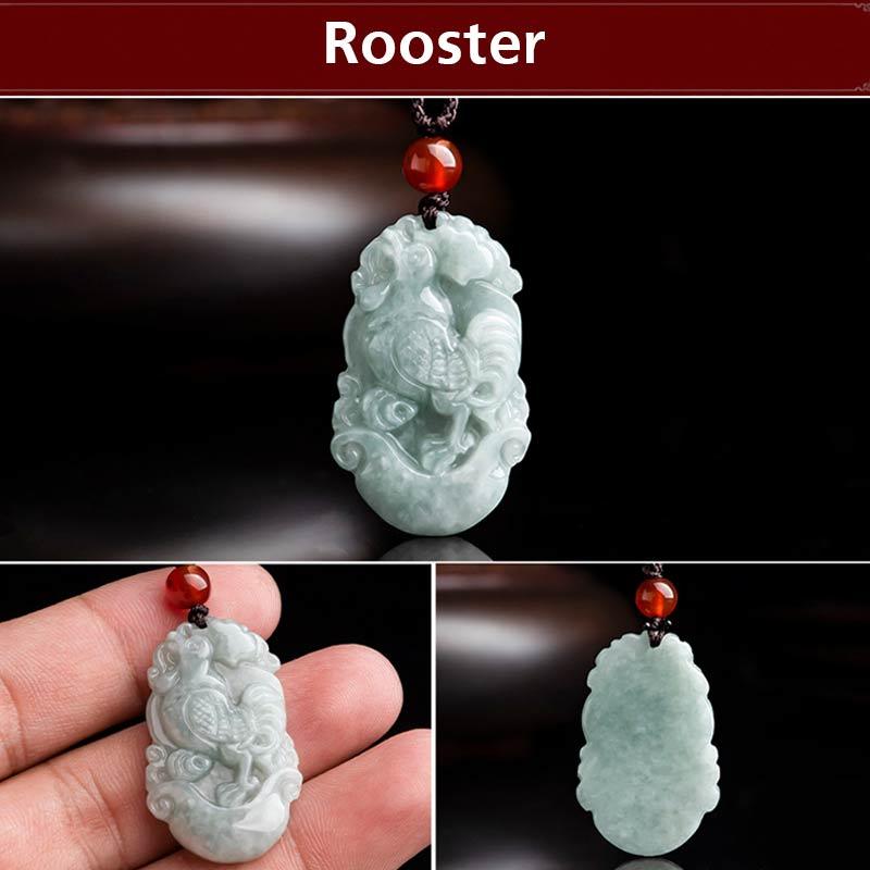 KarmaRipple's Authentic Jade 12 Chinese Zodiac Sucess Necklace Pendant p46