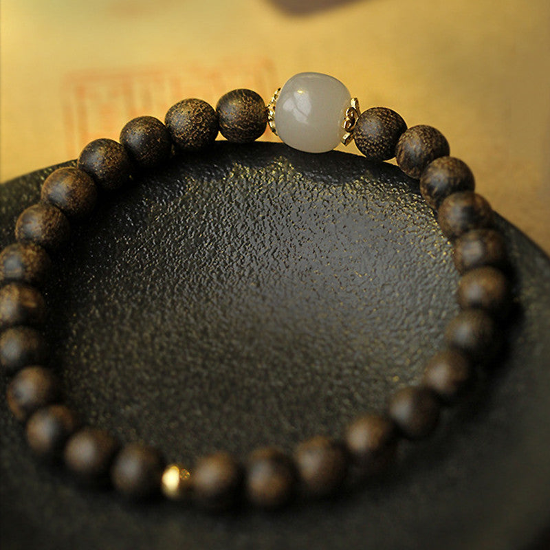 KarmaRipple's Agarwood Jade Strength Calm Bracelet p8
