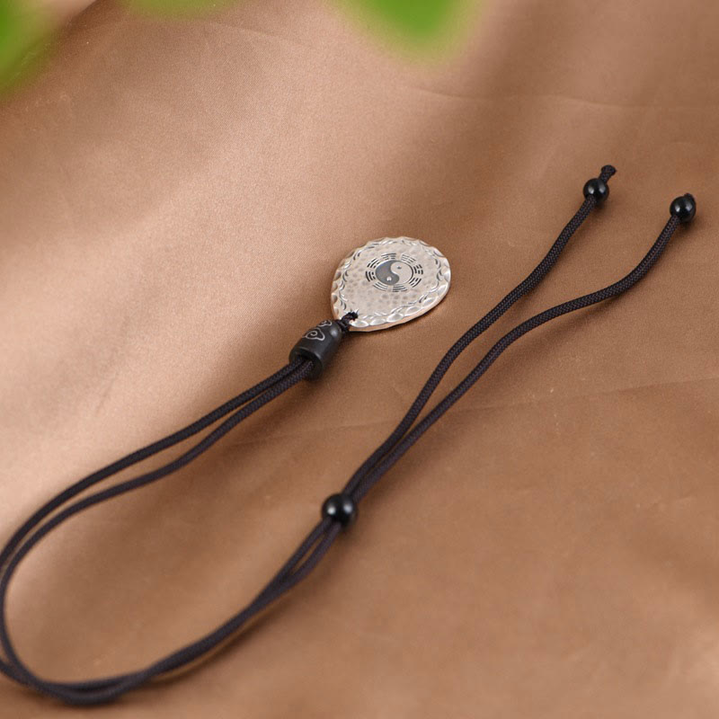 KarmaRipple's Vintage 999 Sterling Silver Yin Yang Bagua Water Drop Design Balance Balance Pendant Necklace p9