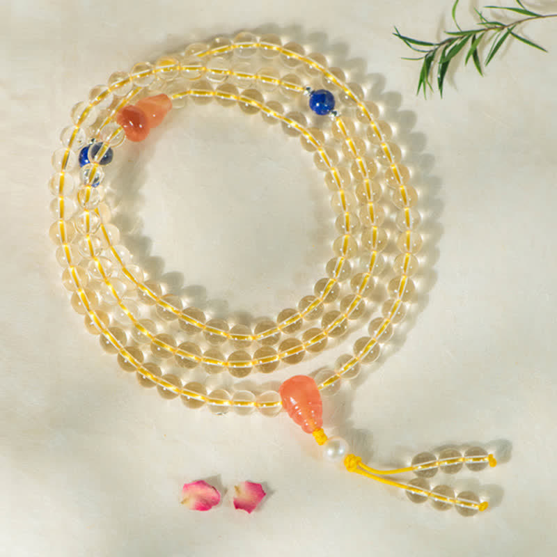 KarmaRipple's 108 Mala Beadwork 925 Sterling Silver Authentic Citrine Red Agate Ivory Jade Prosperity Talisman Bracelet p18