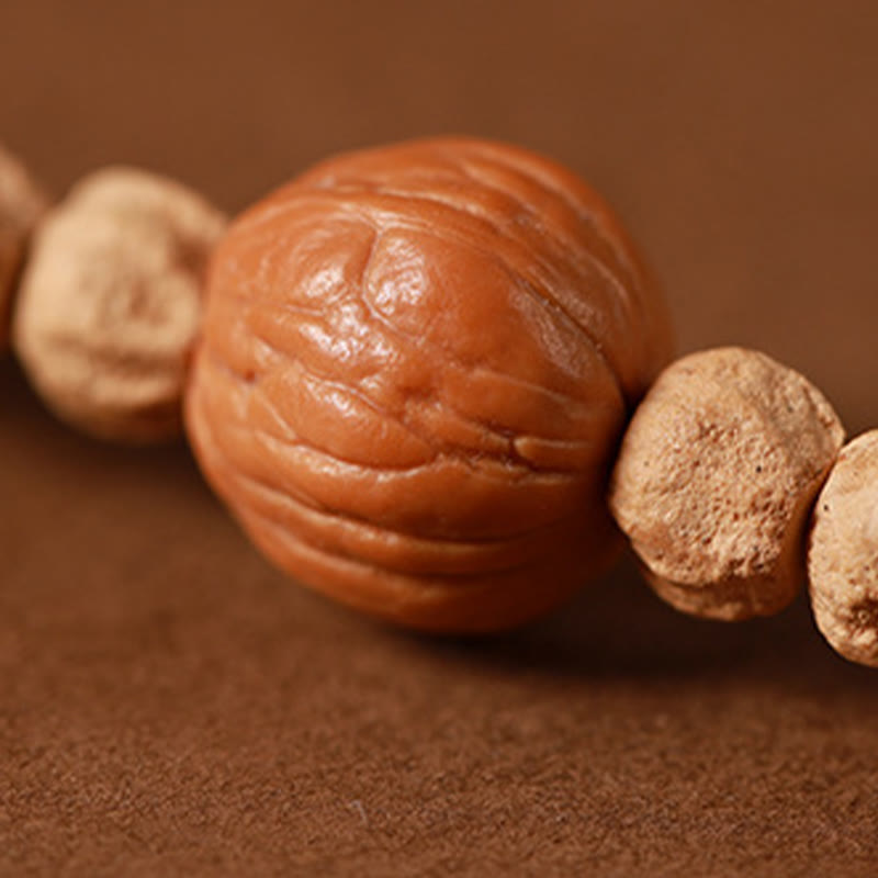 KarmaRipple's 108 Beadwork Bodhi Seed Red Agate Deer Head Wisdom Mala Bracelet p11