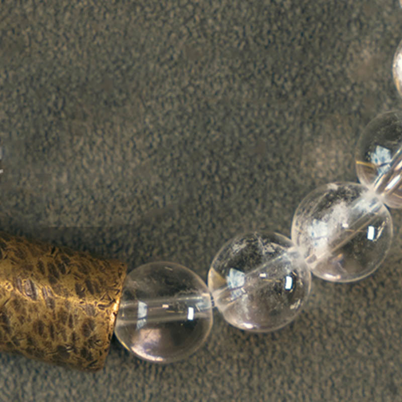 KarmaRipple's Ivory Gemstone Red Hematoid Quartz Gold Rutilated Quartz Purple Phantom Protection Bracelet p8