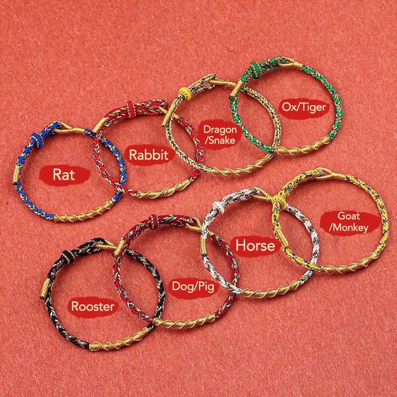 KarmaRipple's Handmade Chinese Zodiac Natal Buddha Protection Strength Woven String Bracelet p2