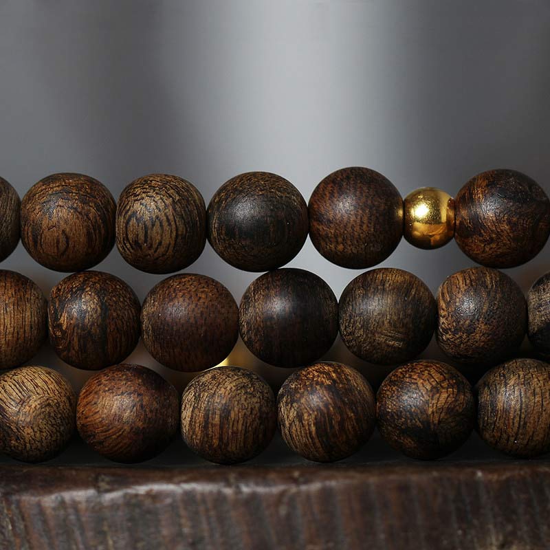 KarmaRipple's 108 Mala Beadwork Nha Trang Agarwood Turquoise Prayer Meditation Bracelet Mala p6