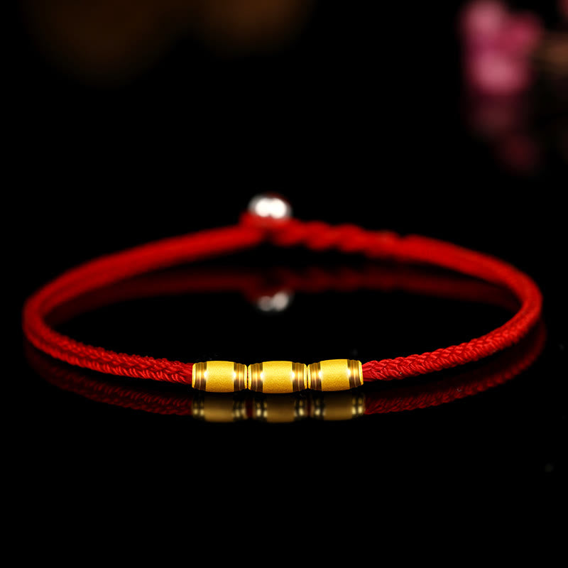 KarmaRipple's 999 Gold Fortunate Bead Eight Thread Peace Weave Red Rope Bracelet p35