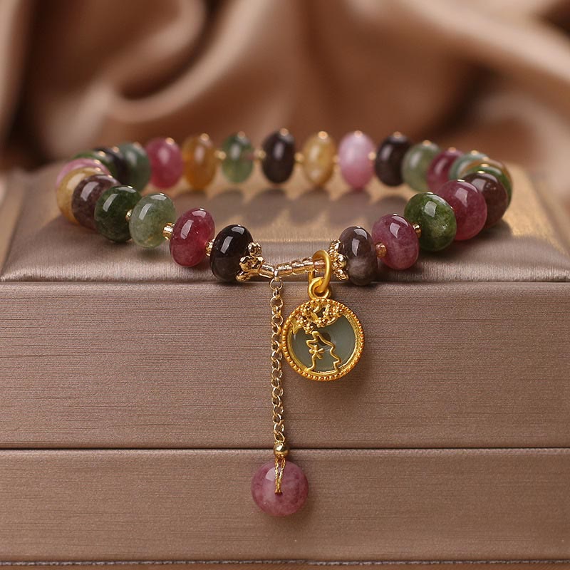 KarmaRipple's Colorful Tourmaline Cute Flower Rabbit Talisman Love Bracelet p12