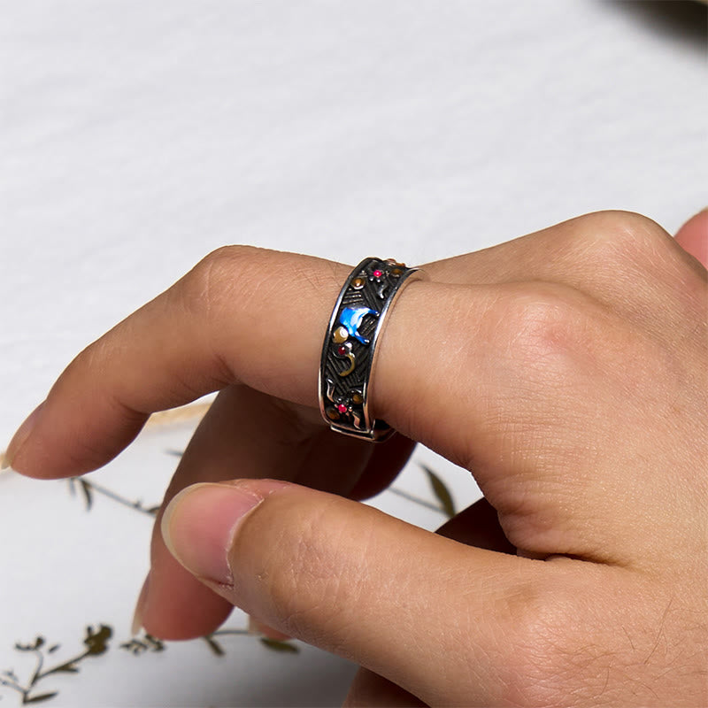 KarmaRipple's Colorful Elephant Carved Strength Adjustable Ring p6