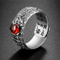 KarmaRipple's FengShui PiXiu Red Garnet Wealth Ring