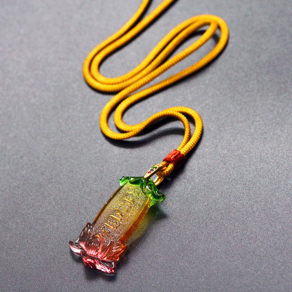 KarmaRipple's Buddha Liuli Lotus Six Character Om Mani Padme Hum Peace Pendant p4