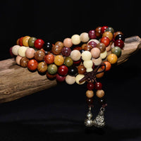 KarmaRipple's 108 Beadwork Wenge Wood Mala Blessing Meditation Bracelet