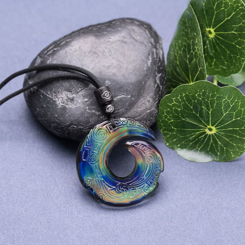 KarmaRipple's Color-Changing One's Fortune Improves Design Pattern Liuli Gemstone Pendant Necklace p7
