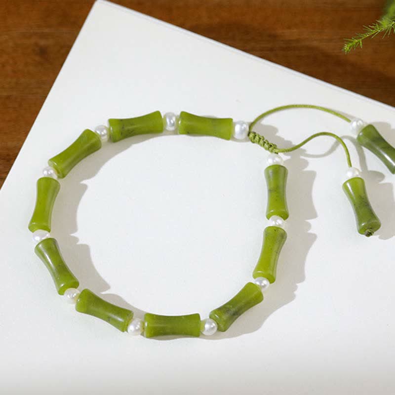 KarmaRipple's Authentic Peridot Bamboo Pattern Love Peace Bracelet p8